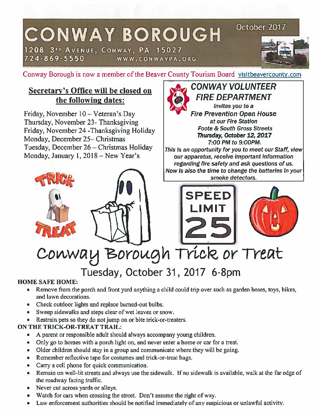 Thumbnail of the first page of 'October 2017 Newsletter'