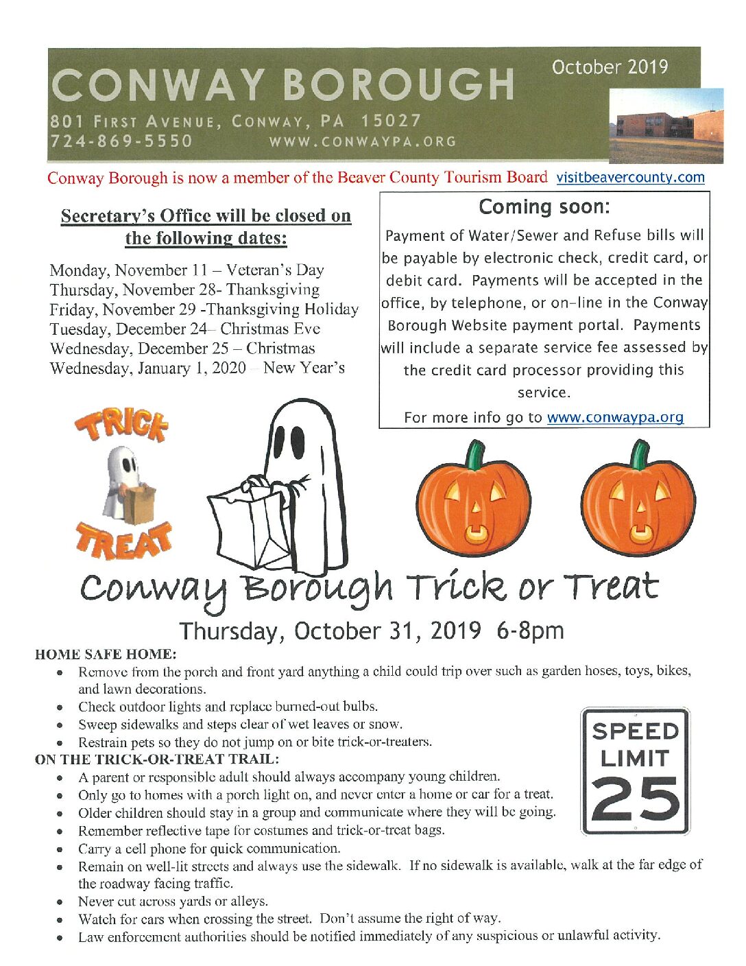 Thumbnail of the first page of 'October 2019 Newsletter'